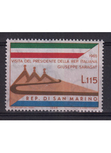 1965 San Marino Visita Saragat 1 valore nuovo Sassone 704